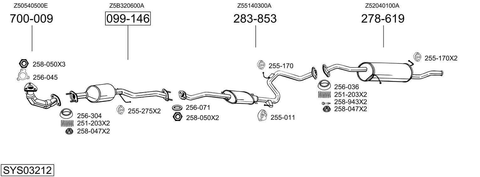 Išmetimo sistema BOSAL SYS03212