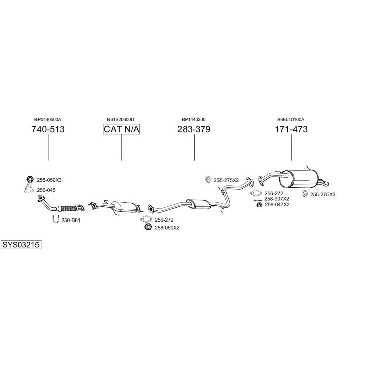 Išmetimo sistema BOSAL SYS03215