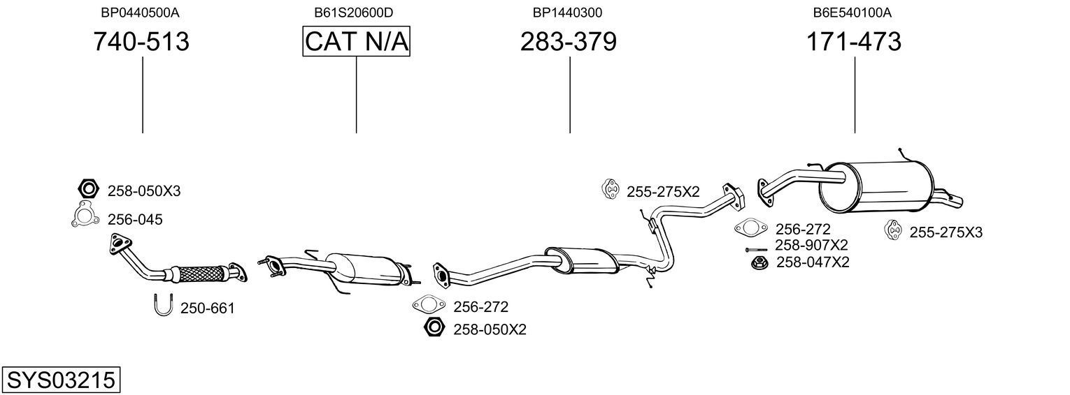 Išmetimo sistema BOSAL SYS03215