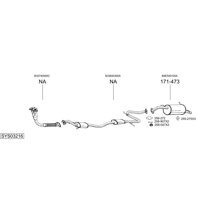 Išmetimo sistema BOSAL SYS03216