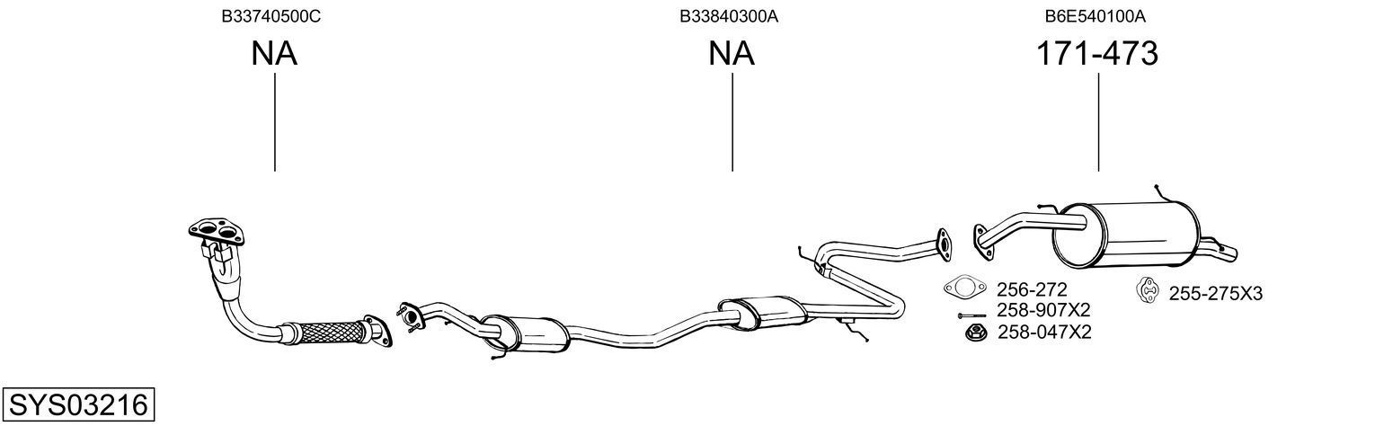 Išmetimo sistema BOSAL SYS03216