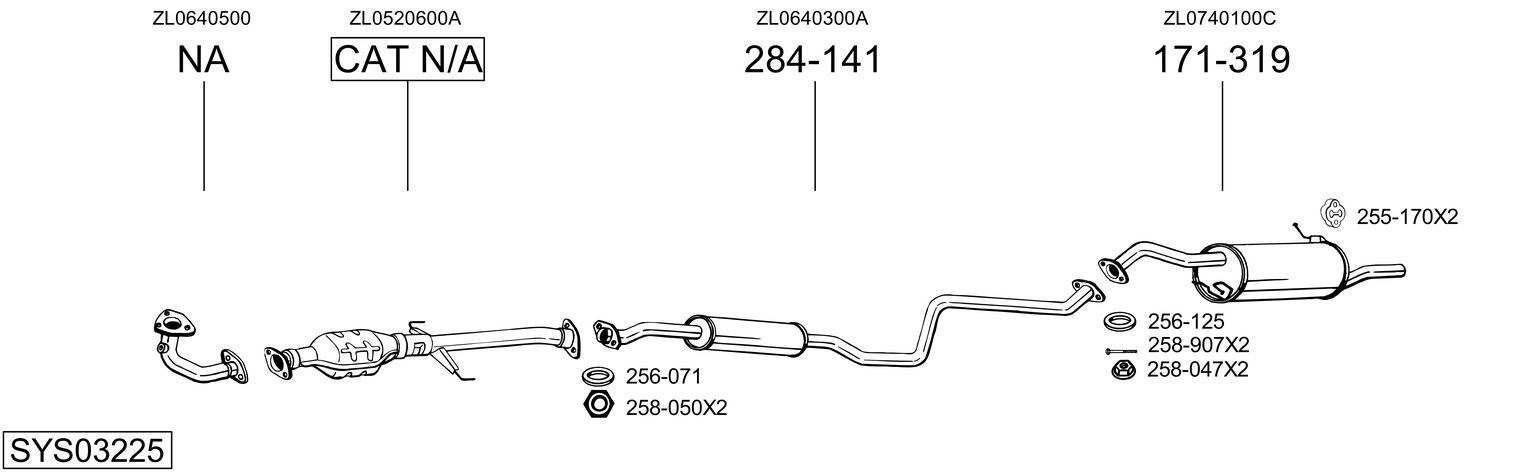 Išmetimo sistema BOSAL SYS03225