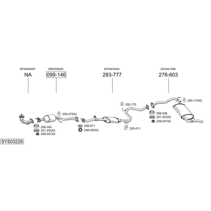 Išmetimo sistema BOSAL SYS03229