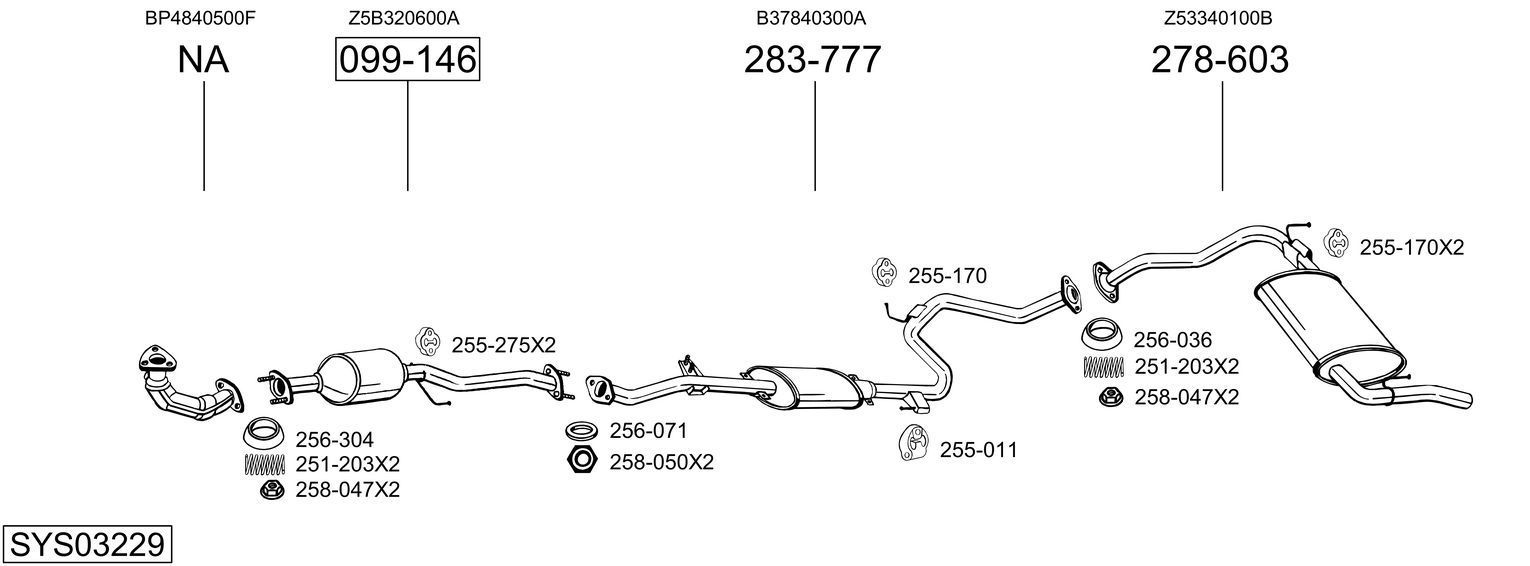 Išmetimo sistema BOSAL SYS03229
