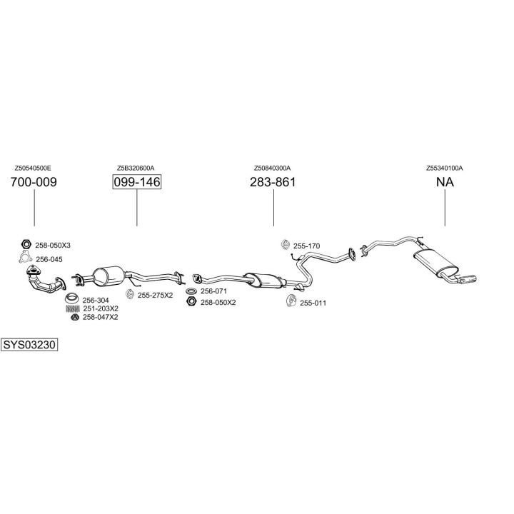 Išmetimo sistema BOSAL SYS03230
