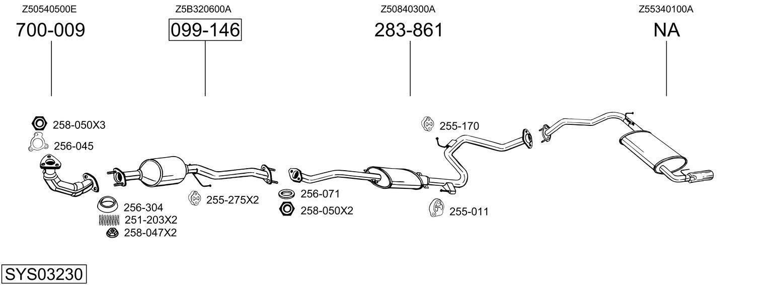 Išmetimo sistema BOSAL SYS03230