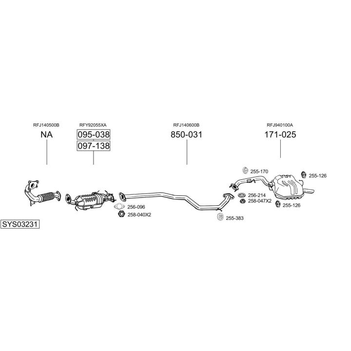 Išmetimo sistema BOSAL SYS03231