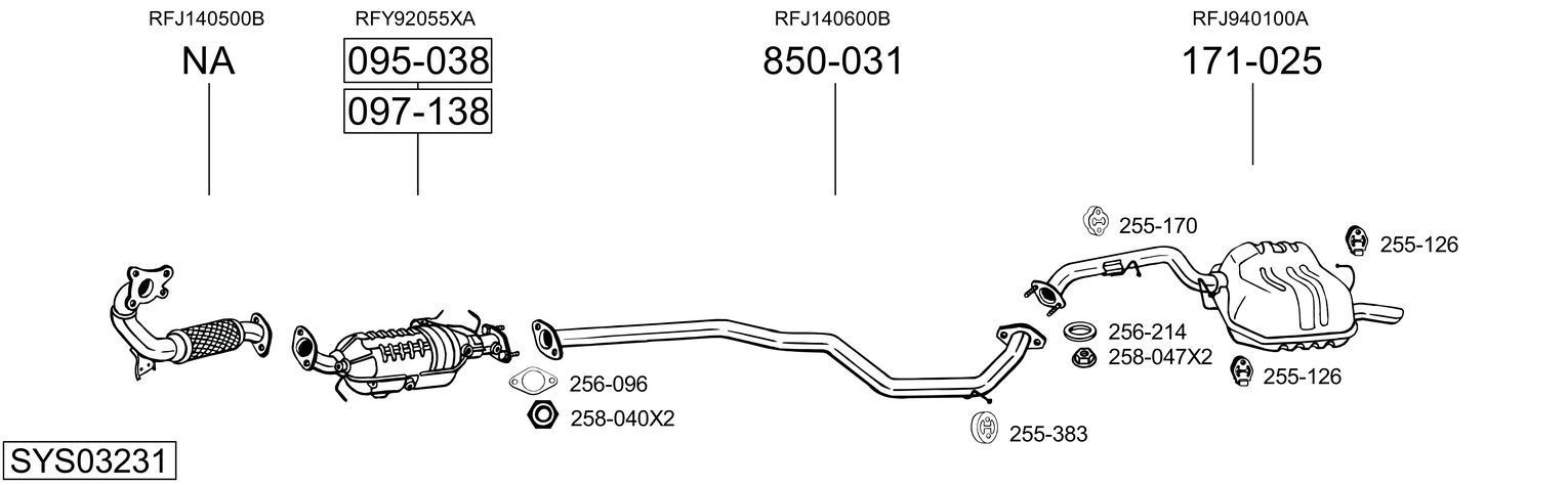 Išmetimo sistema BOSAL SYS03231