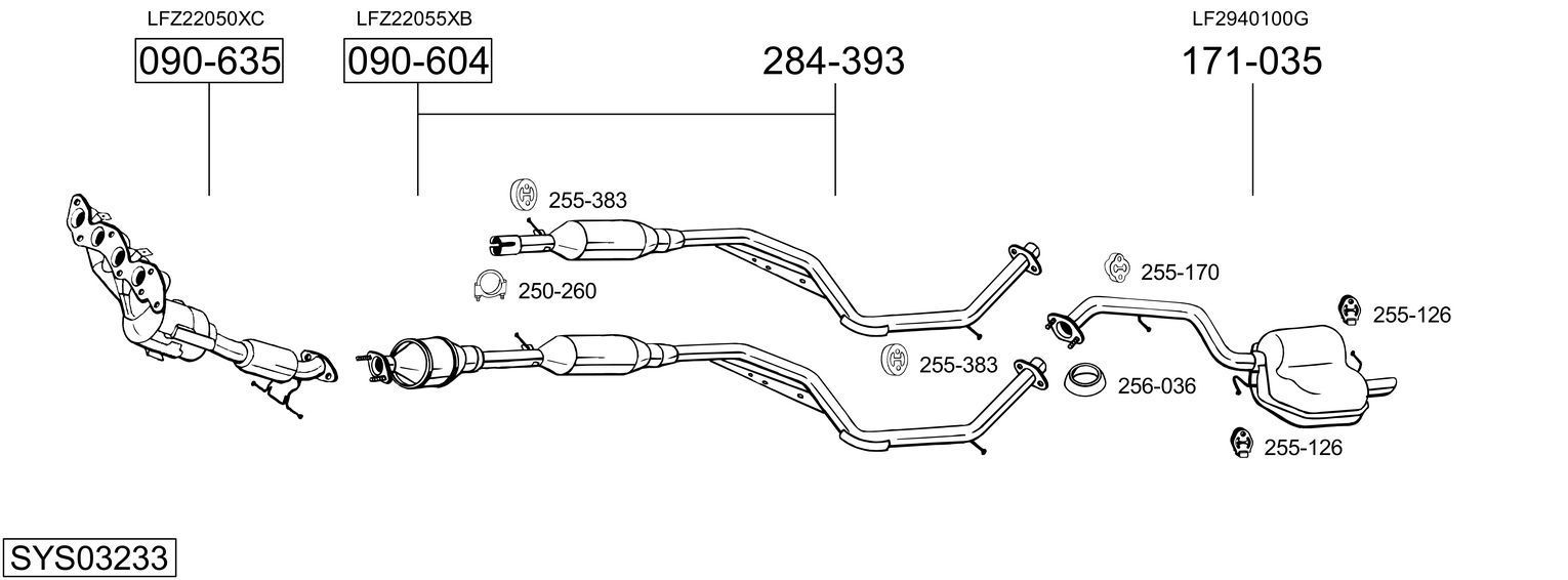 Išmetimo sistema BOSAL SYS03233