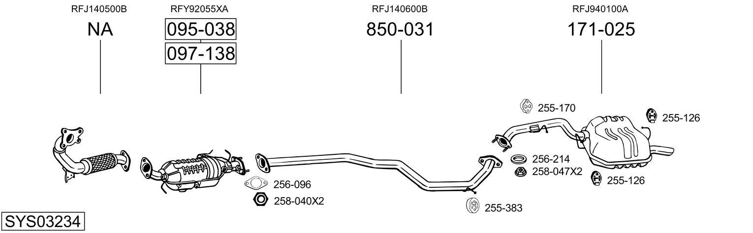 Išmetimo sistema BOSAL SYS03234