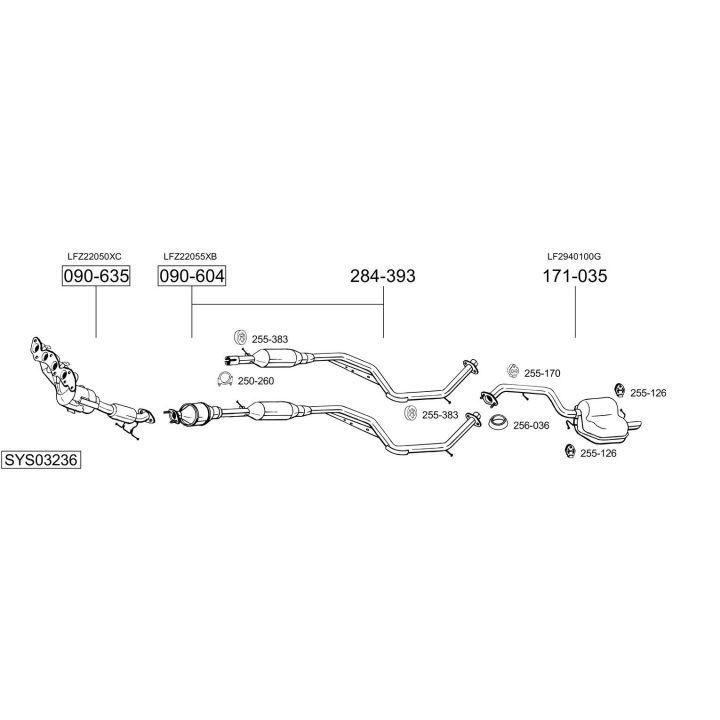 Išmetimo sistema BOSAL SYS03236