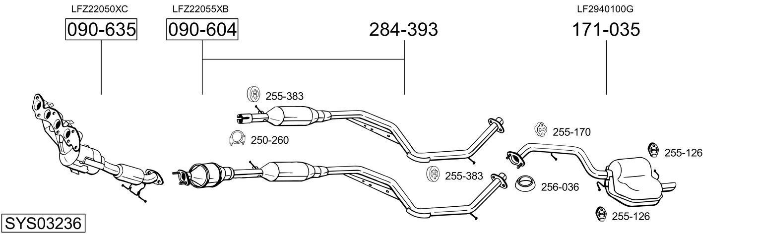 Išmetimo sistema BOSAL SYS03236