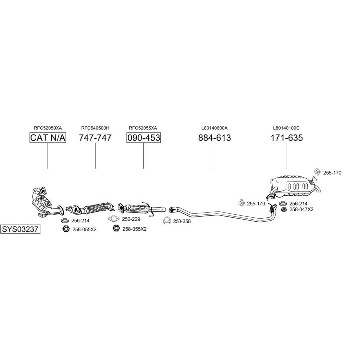 Išmetimo sistema BOSAL SYS03237