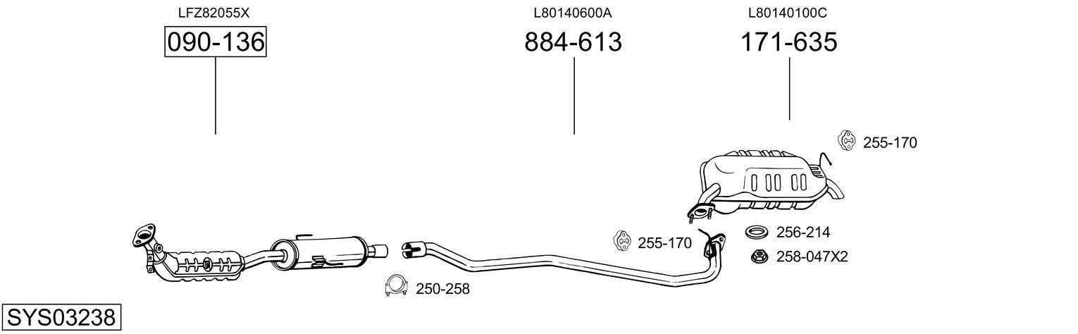 Išmetimo sistema BOSAL SYS03238