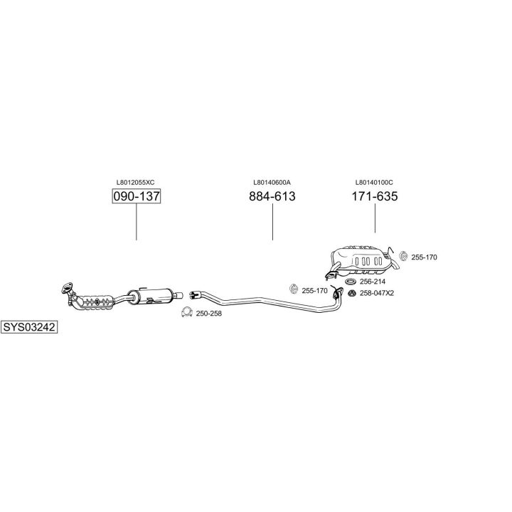 Išmetimo sistema BOSAL SYS03242