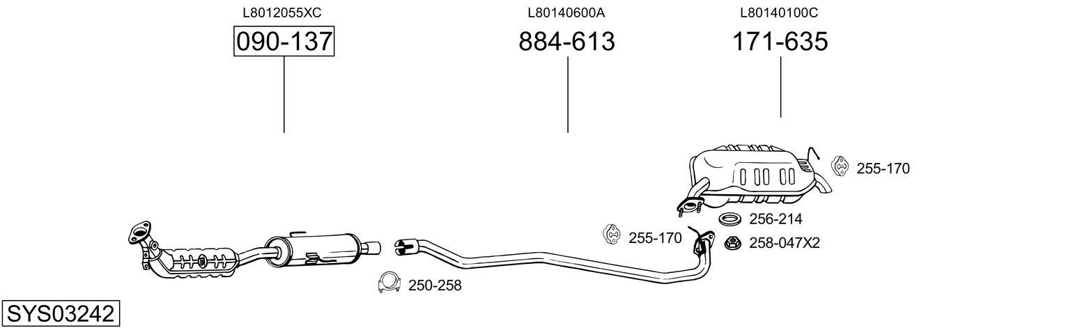 Išmetimo sistema BOSAL SYS03242