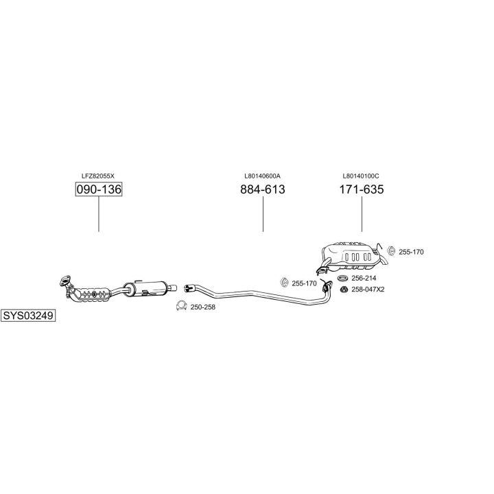 Išmetimo sistema BOSAL SYS03249