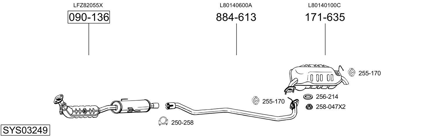 Išmetimo sistema BOSAL SYS03249