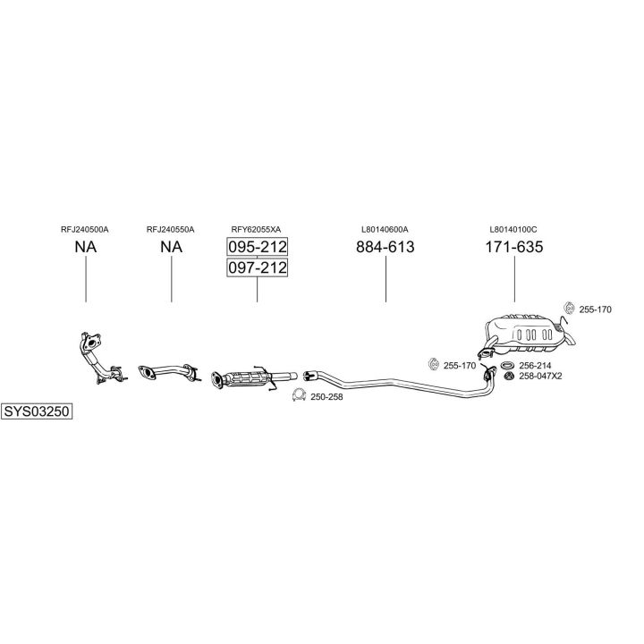 Išmetimo sistema BOSAL SYS03250