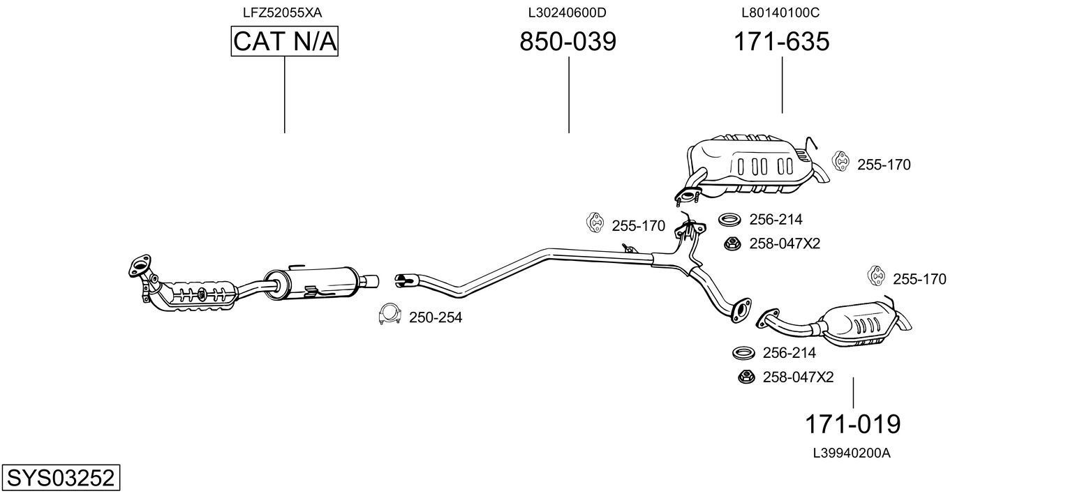 Išmetimo sistema BOSAL SYS03252