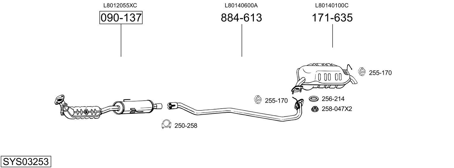 Išmetimo sistema BOSAL SYS03253