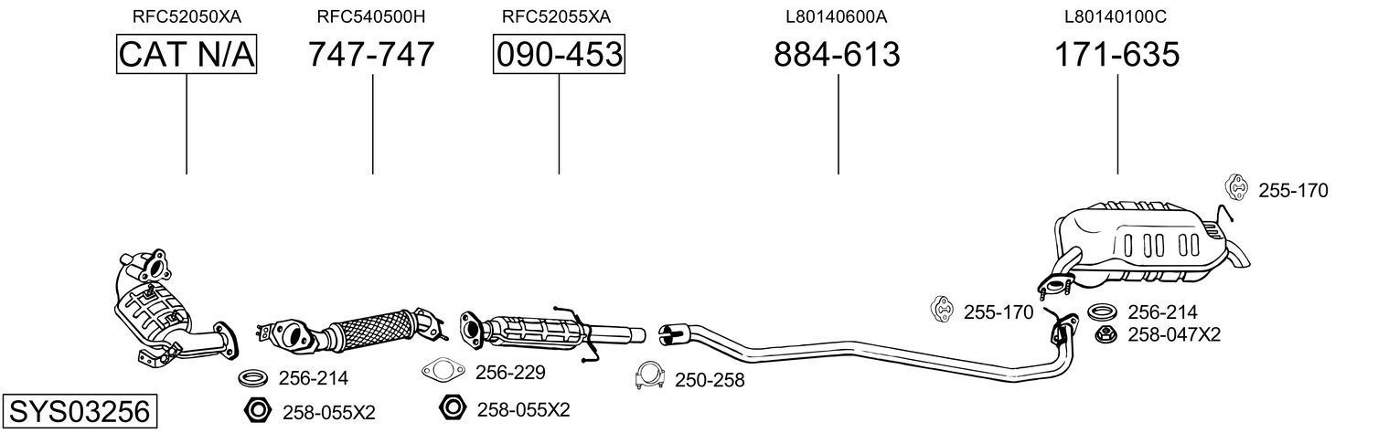 Išmetimo sistema BOSAL SYS03256