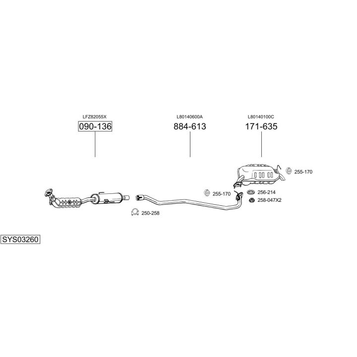 Išmetimo sistema BOSAL SYS03260