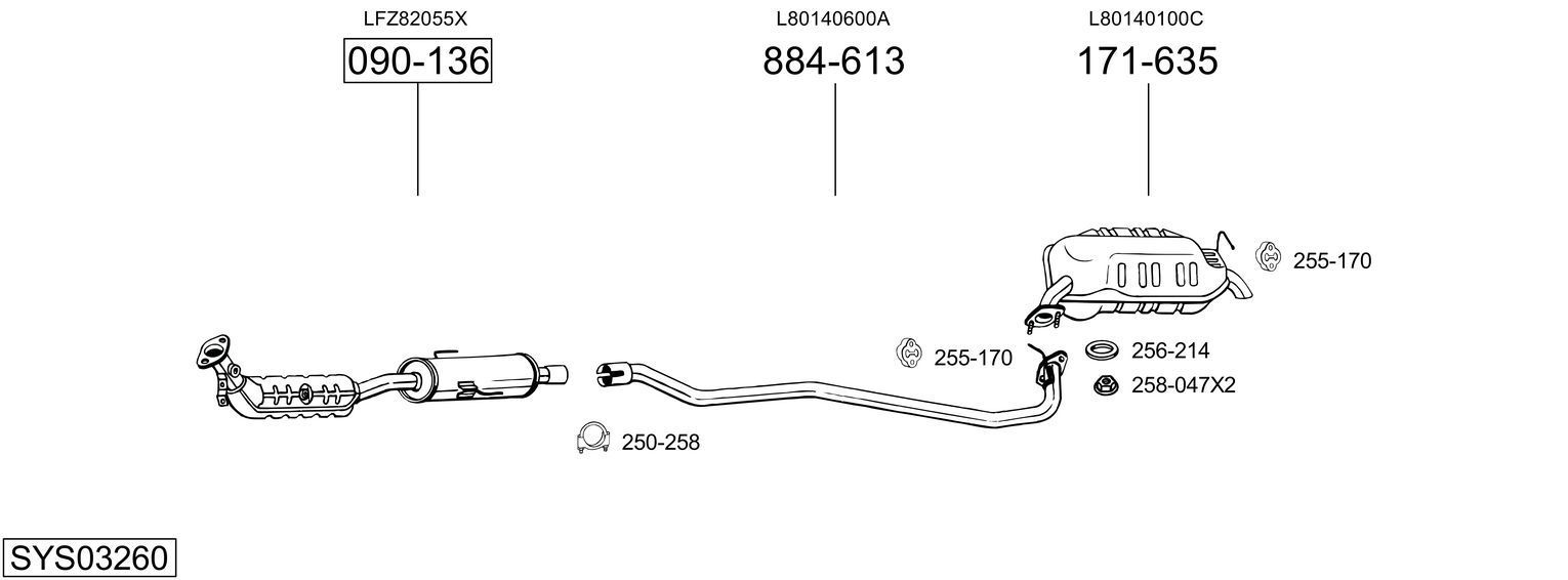 Išmetimo sistema BOSAL SYS03260