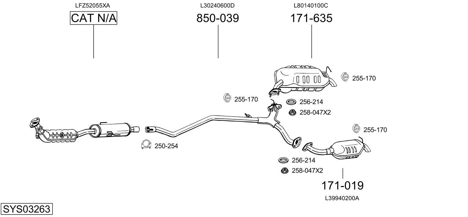 Išmetimo sistema BOSAL SYS03263