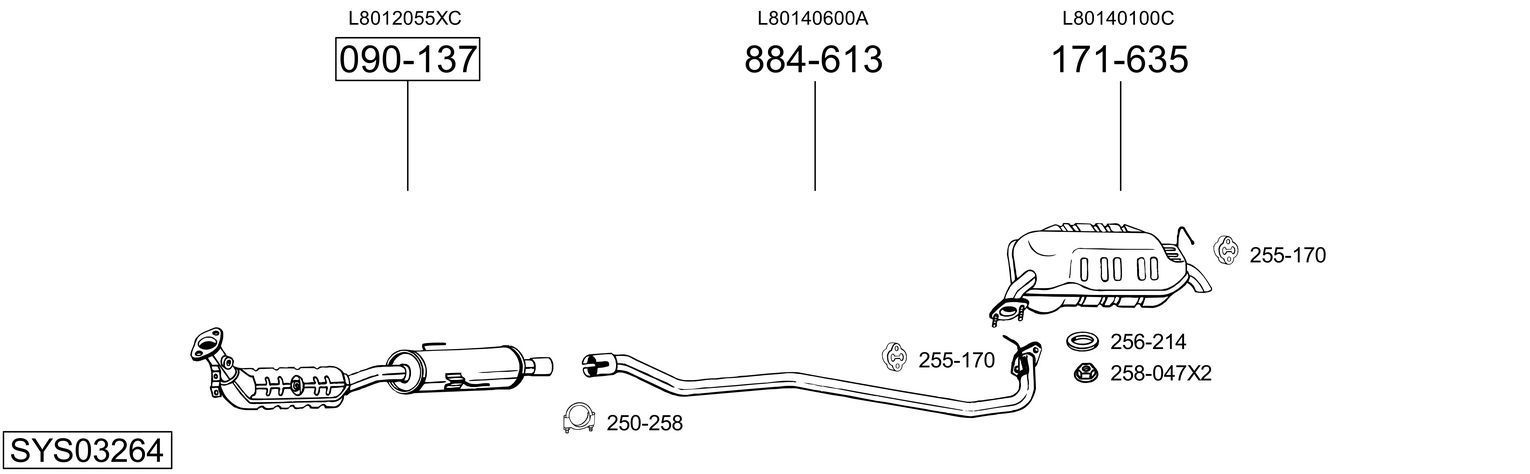 Išmetimo sistema BOSAL SYS03264