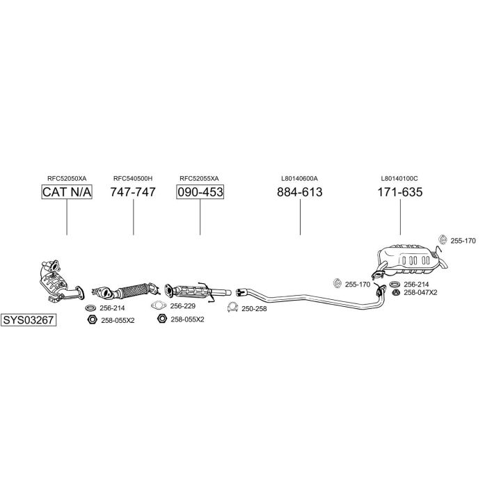 Išmetimo sistema BOSAL SYS03267