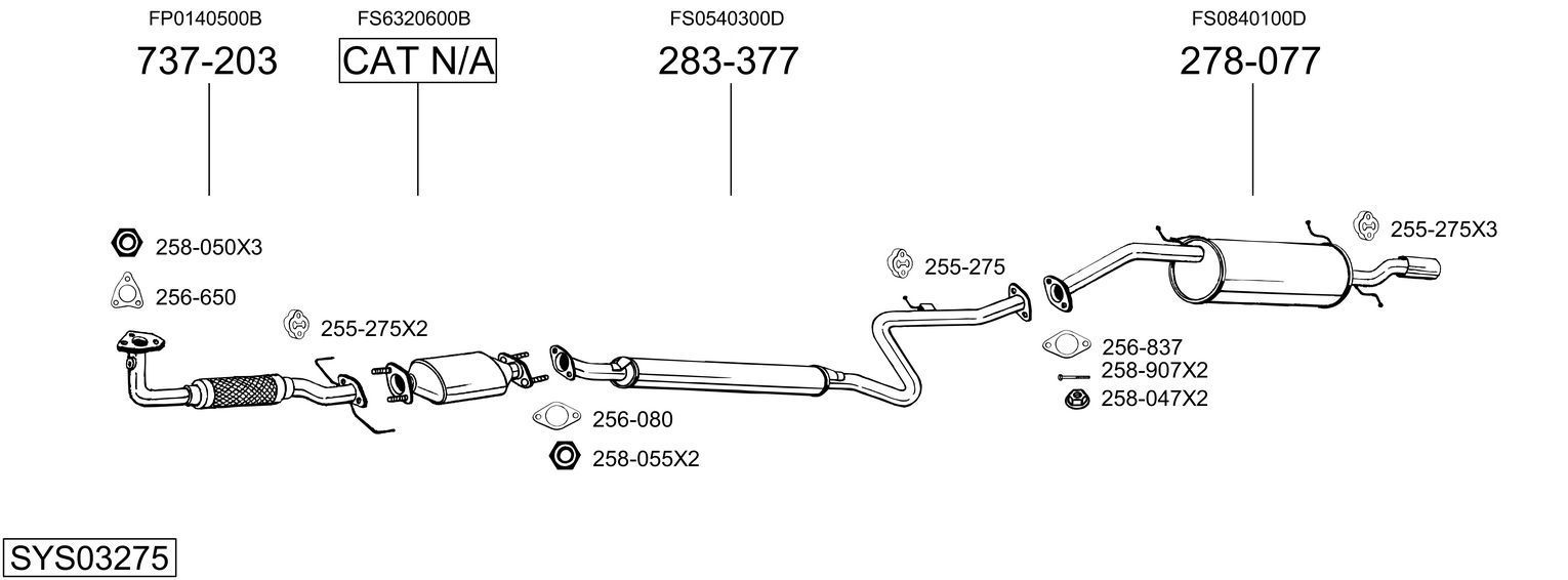 Išmetimo sistema BOSAL SYS03275