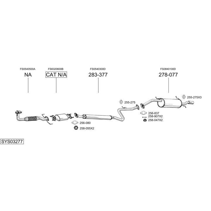 Išmetimo sistema BOSAL SYS03277