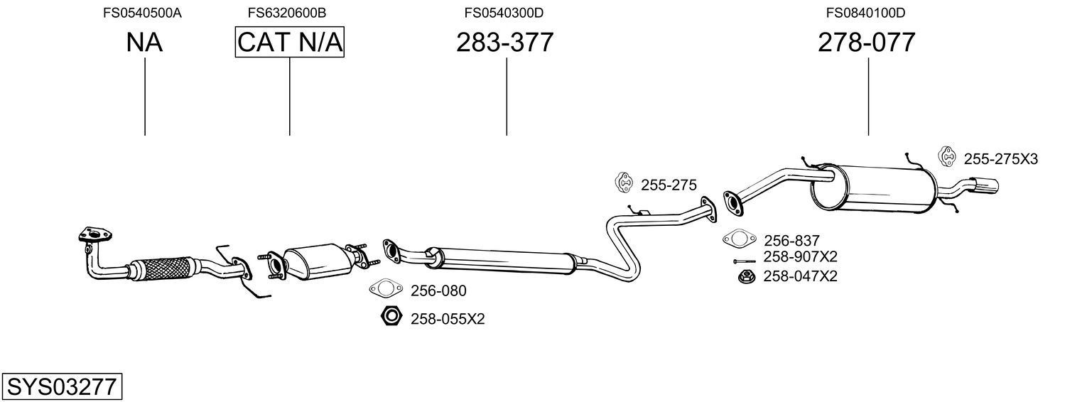 Išmetimo sistema BOSAL SYS03277