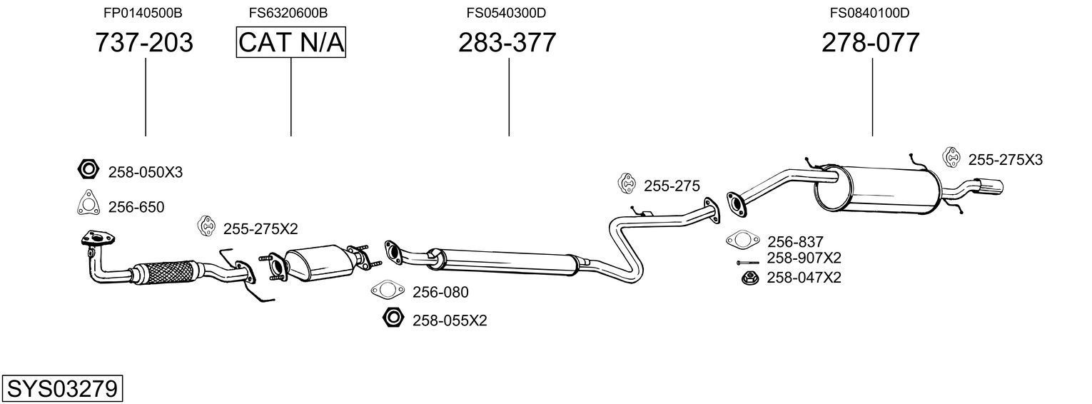 Išmetimo sistema BOSAL SYS03279