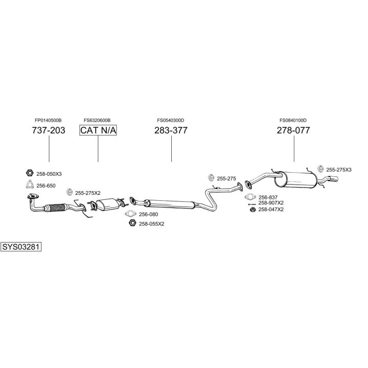 Išmetimo sistema BOSAL SYS03281