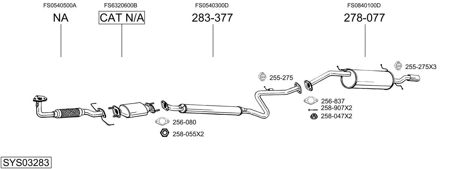 Išmetimo sistema BOSAL SYS03283