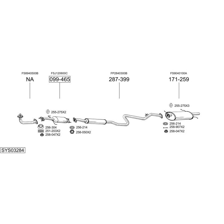 Išmetimo sistema BOSAL SYS03284