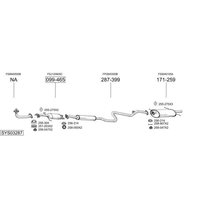 Išmetimo sistema BOSAL SYS03287