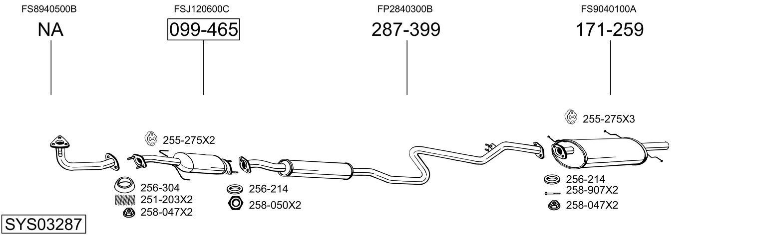 Išmetimo sistema BOSAL SYS03287