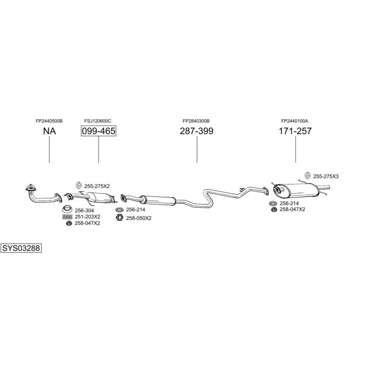 Išmetimo sistema BOSAL SYS03288