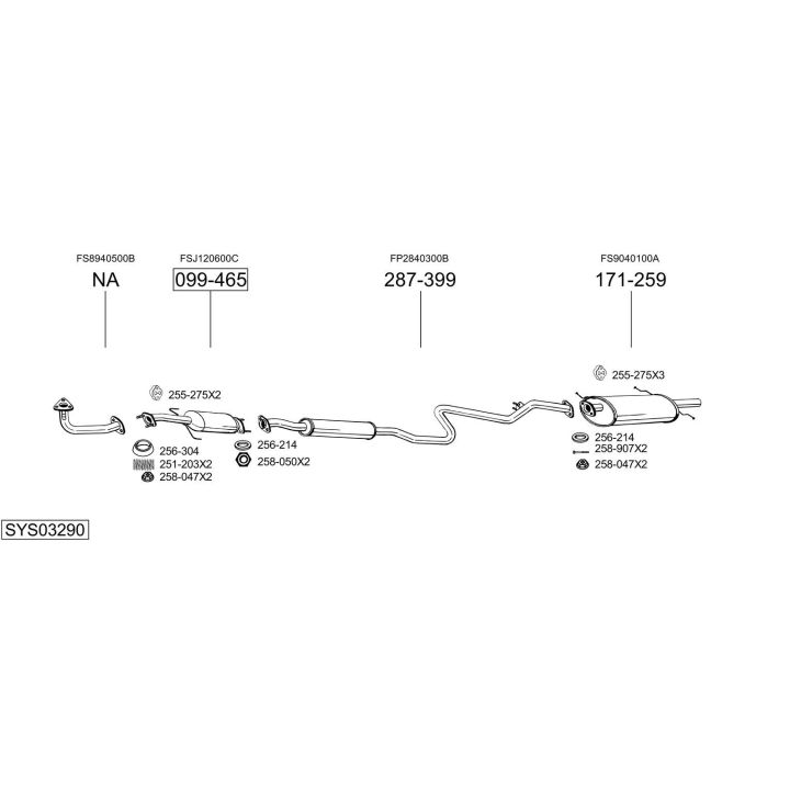 Išmetimo sistema BOSAL SYS03290