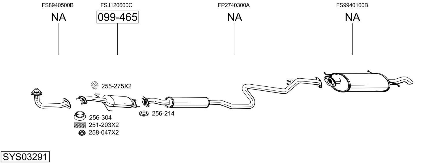 Išmetimo sistema BOSAL SYS03291