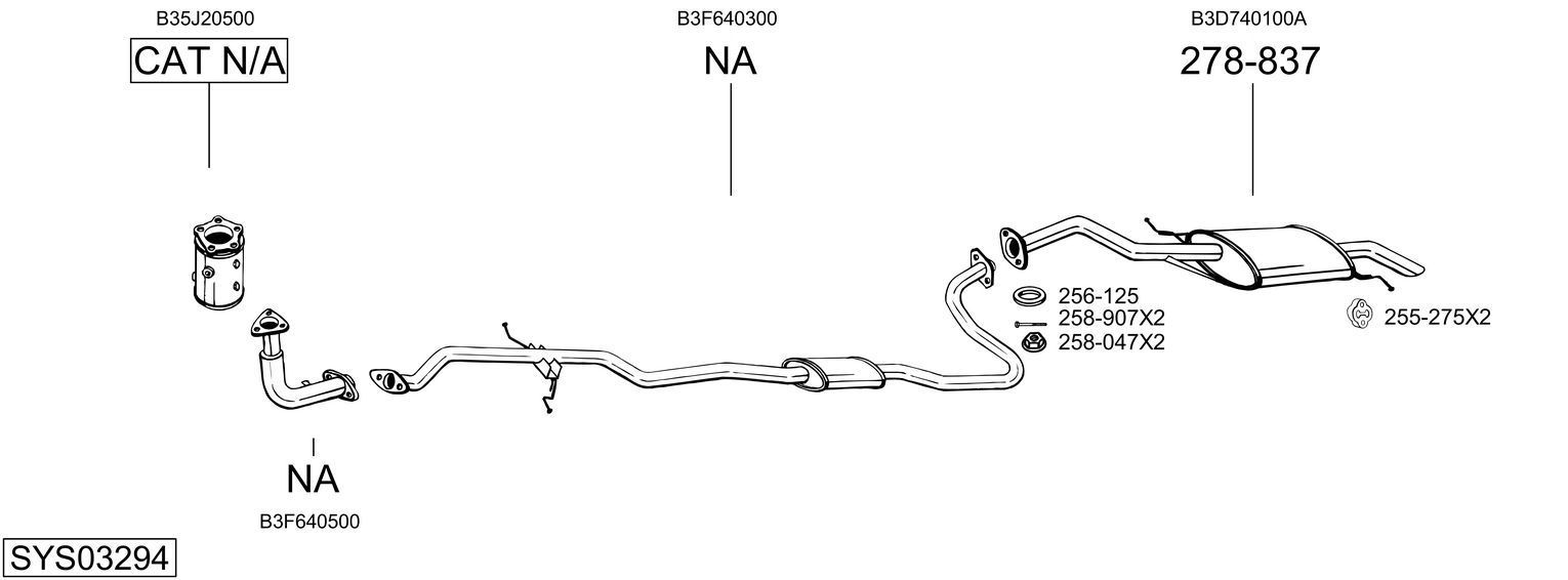 Išmetimo sistema BOSAL SYS03294