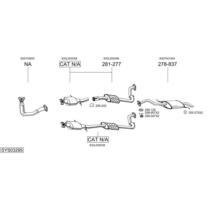 Išmetimo sistema BOSAL SYS03295
