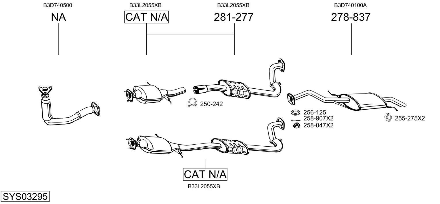Išmetimo sistema BOSAL SYS03295