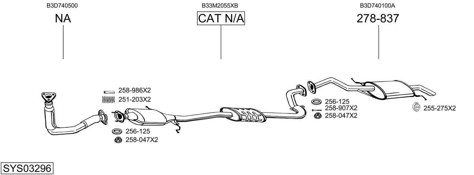 Išmetimo sistema BOSAL SYS03296