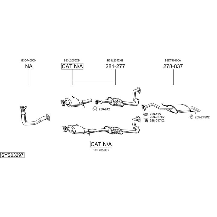 Išmetimo sistema BOSAL SYS03297
