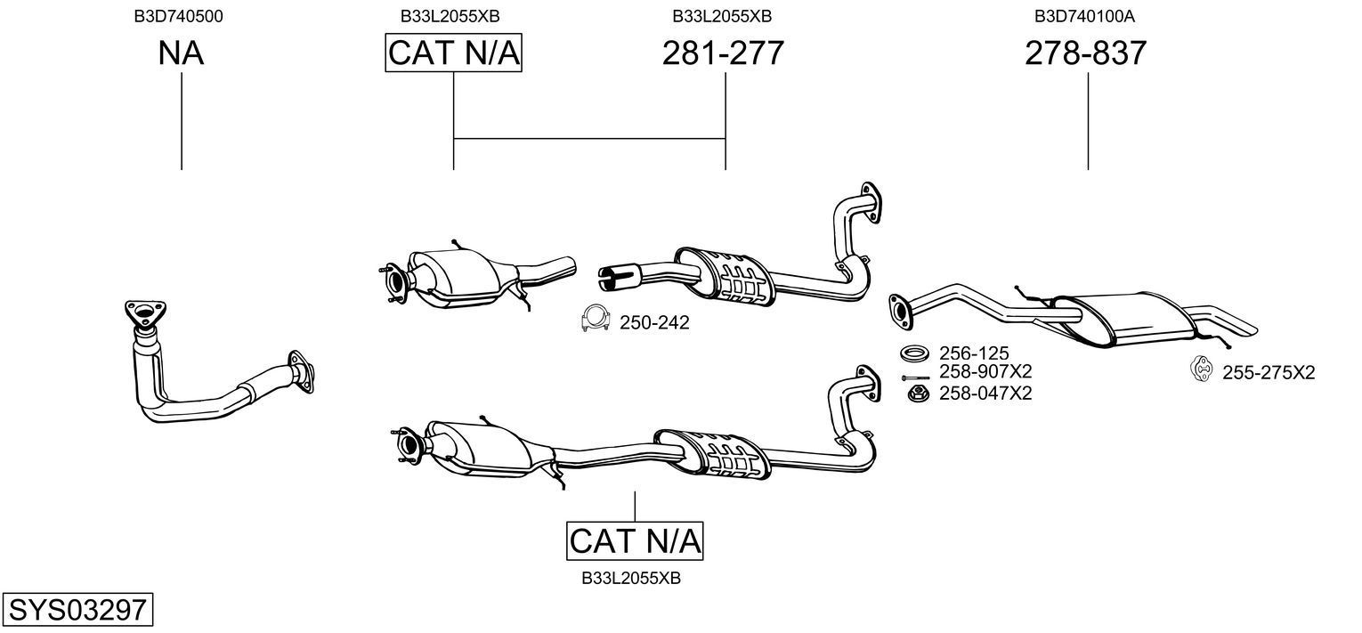 Išmetimo sistema BOSAL SYS03297