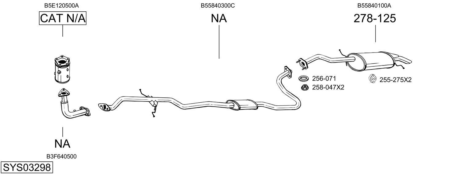 Išmetimo sistema BOSAL SYS03298